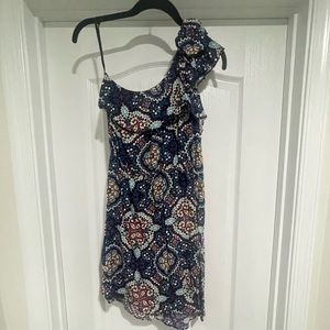 One shoulder print sundress